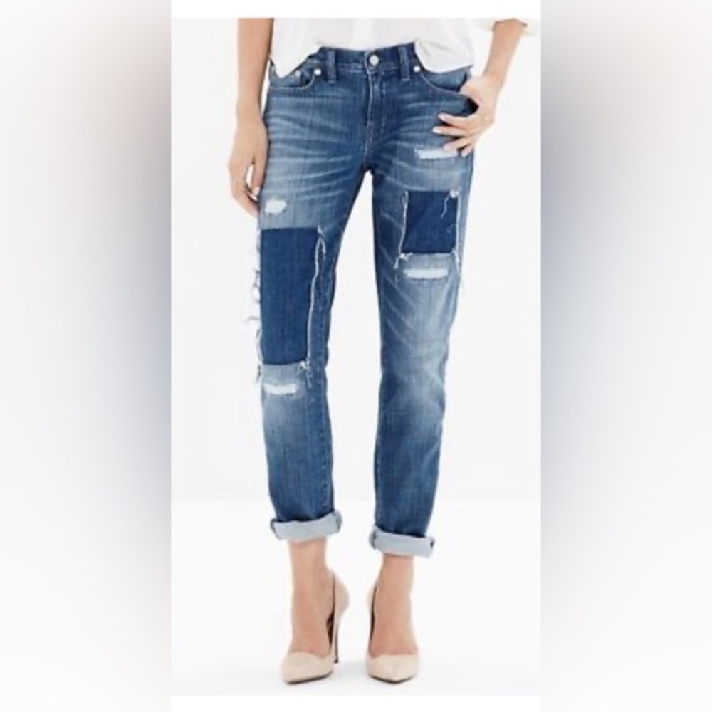 Sale — Madewell Slim Patchwork Boyjeans, 26